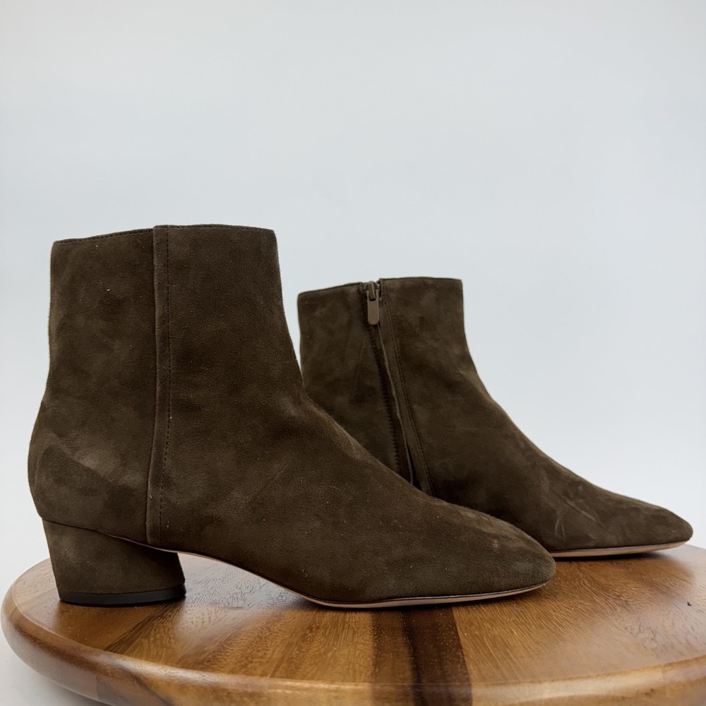 Womens Vince Rockville Brown Leather Comfort Low Heeled Boots Size 8.5 M EUC - Picture 1 of 8